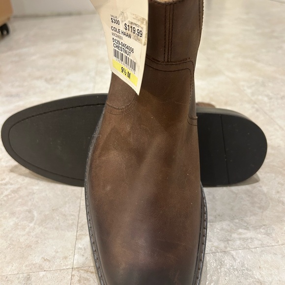 NWT Cole Haan Men’s Brown Leather Williams Welt II Boot size 9 1/2 slip on - Picture 6 of 7